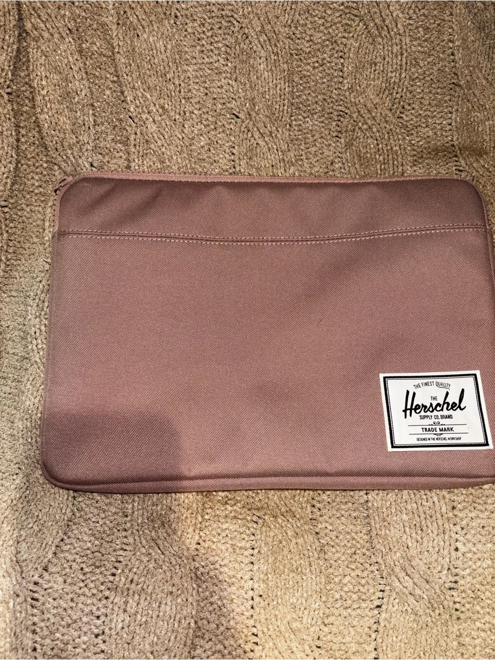 Herschel Supply Company Mauve Canvas Padded Laptop Sleeve 13”